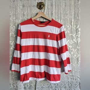 Ralph Lauren Sport Red and White striped top